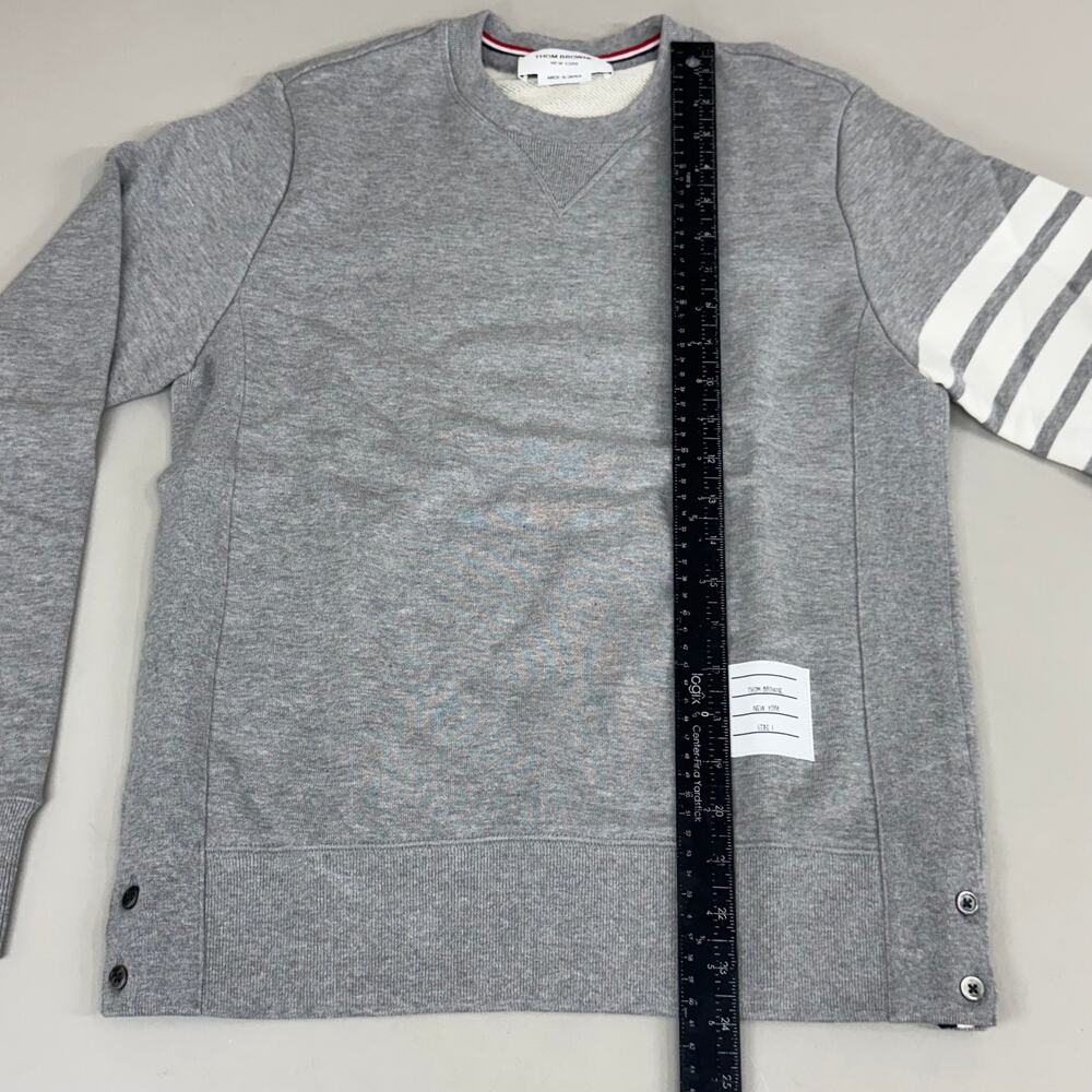 THOM BROWNE Crew Neck Classic Pullover LoopBack Men's Sz 1 Grey MJT085A-03377 - Picture 10 of 12